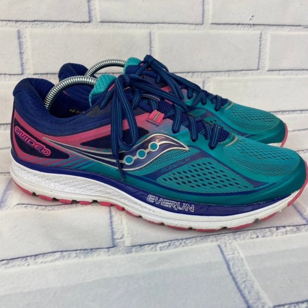 Saucony Guide 10 Everun Running Shoe Teal Purple